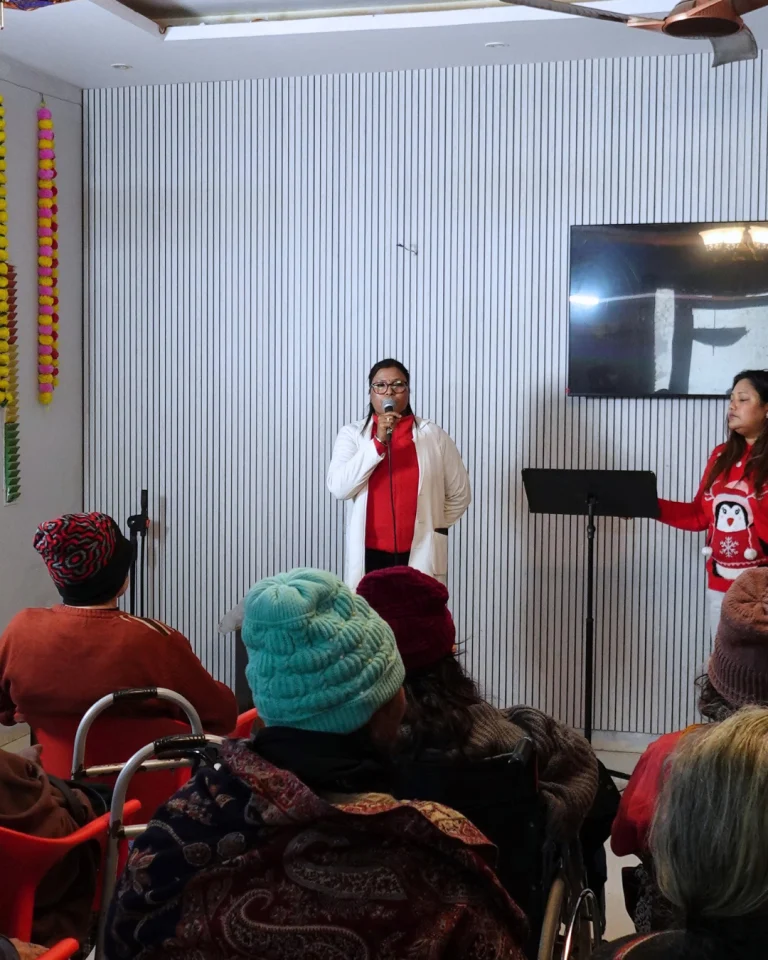 Group presentation during an event at Saksham by Kriti